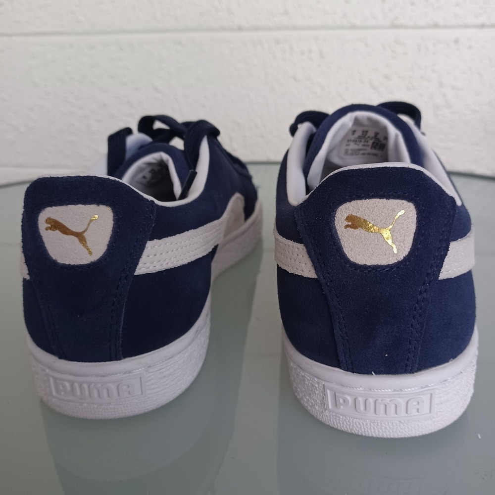 Puma Suede Classic Navy Blue White Gold Sneakers 374915-04 Men 9 Low Top Trainer - Picture 7 of 9
